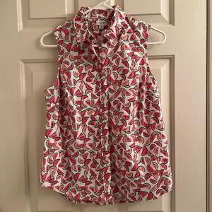J. Crew Watermelon Print Sleeveless Shirt